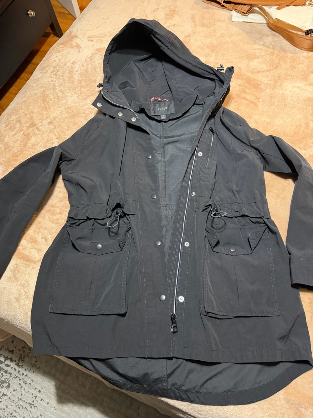 Women’s Black Lightweight Rain Jacket - J. Crew
